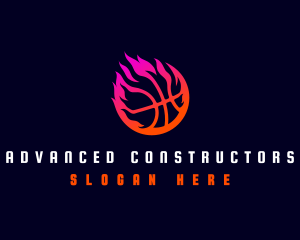 Flaming Basketball Tournament logo design