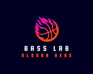 Flaming Basketball Tournament logo design