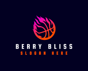 Flaming Basketball Tournament logo design