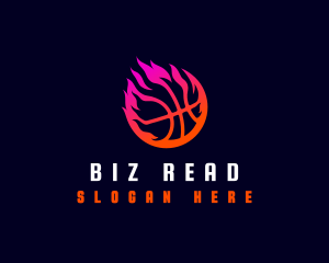 Flaming Basketball Tournament logo design