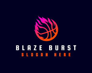 Flaming Basketball Tournament logo design