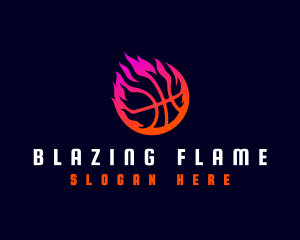 Flaming Basketball Tournament logo design