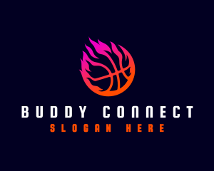 Flaming Basketball Tournament logo design