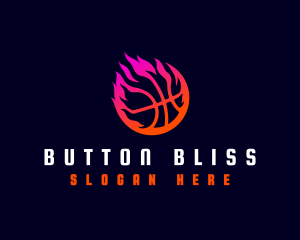 Flaming Basketball Tournament logo design