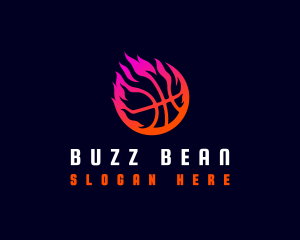 Flaming Basketball Tournament logo design