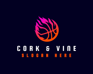 Flaming Basketball Tournament logo design