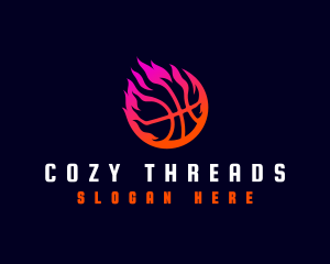 Flaming Basketball Tournament logo design