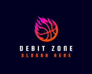 Flaming Basketball Tournament logo design