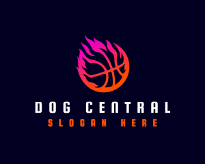 Flaming Basketball Tournament logo design