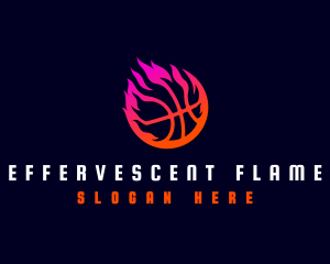 Flaming Basketball Tournament logo design