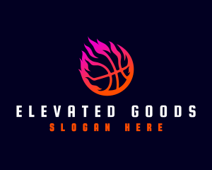 Flaming Basketball Tournament logo design