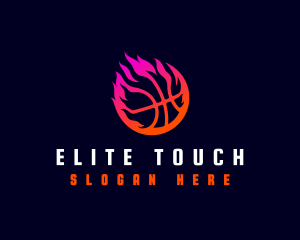 Flaming Basketball Tournament logo design