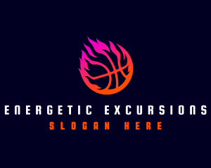 Flaming Basketball Tournament logo design