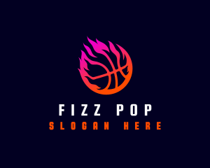 Flaming Basketball Tournament logo design