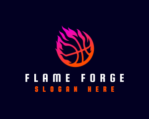 Flaming Basketball Tournament logo design