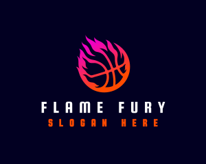 Flaming Basketball Tournament logo design