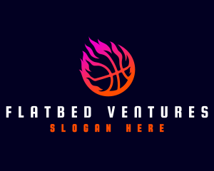 Flaming Basketball Tournament logo design