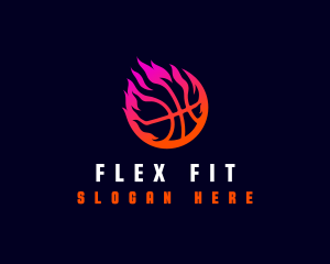 Flaming Basketball Tournament logo design