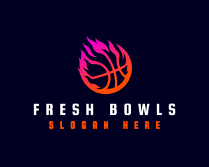 Flaming Basketball Tournament logo design