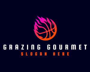 Flaming Basketball Tournament logo design