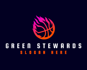 Flaming Basketball Tournament logo design