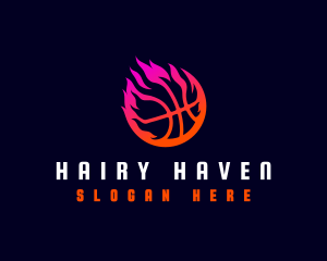 Flaming Basketball Tournament logo design