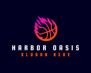 Flaming Basketball Tournament logo design