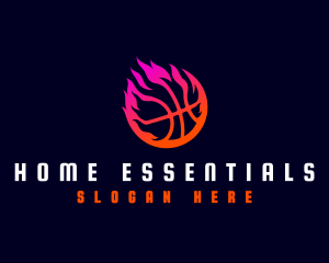 Flaming Basketball Tournament logo design