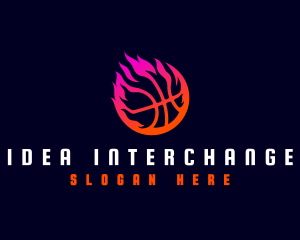 Flaming Basketball Tournament logo design