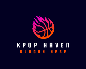 Flaming Basketball Tournament logo design