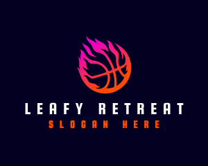 Flaming Basketball Tournament logo design