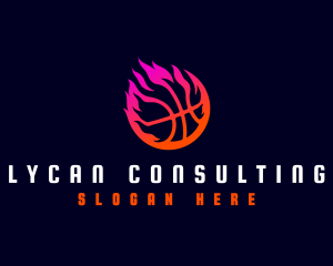 Flaming Basketball Tournament logo design