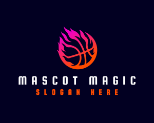 Flaming Basketball Tournament logo design