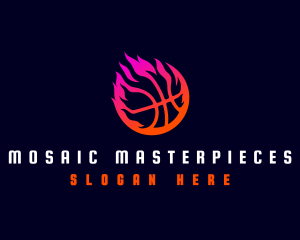 Flaming Basketball Tournament logo design