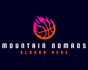 Flaming Basketball Tournament logo design