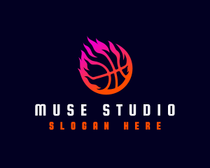 Flaming Basketball Tournament logo design