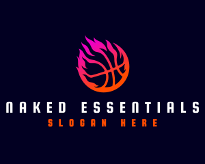 Flaming Basketball Tournament logo design