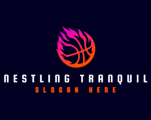 Flaming Basketball Tournament logo design