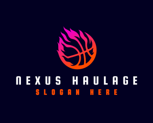 Flaming Basketball Tournament logo design