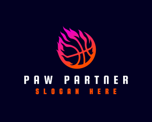 Flaming Basketball Tournament logo design