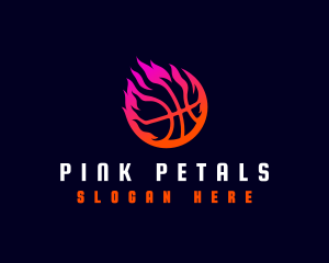 Flaming Basketball Tournament logo design