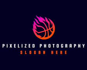 Flaming Basketball Tournament logo design