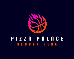 Flaming Basketball Tournament logo design