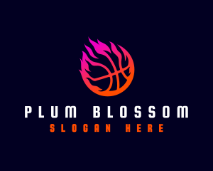 Flaming Basketball Tournament logo design