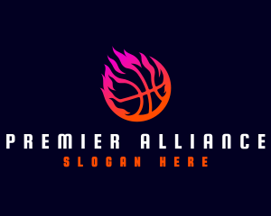 Flaming Basketball Tournament logo design