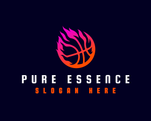 Flaming Basketball Tournament logo design