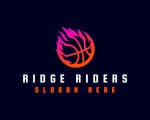 Flaming Basketball Tournament logo design