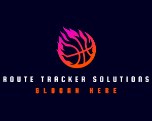 Flaming Basketball Tournament logo design