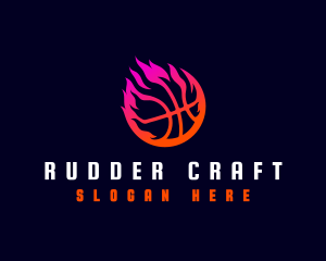 Flaming Basketball Tournament logo design