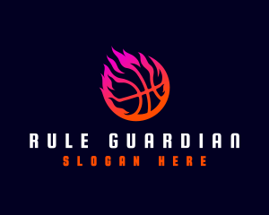 Flaming Basketball Tournament logo design